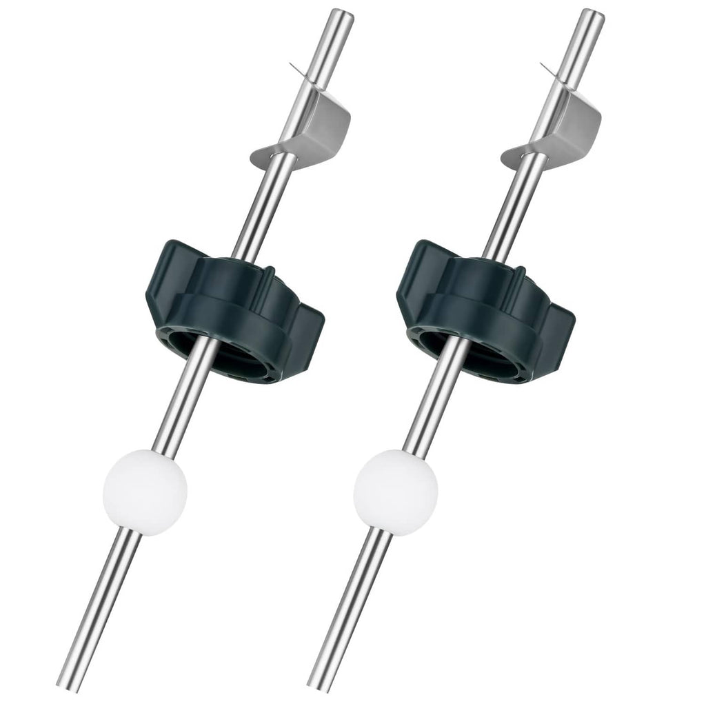 Bathroom sink pop-up stopper replacement kit with chrome rod, white pivot ball, dark clips