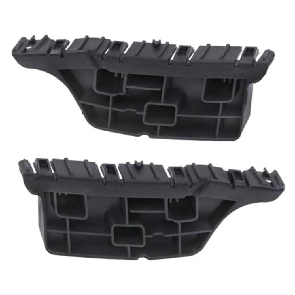Set of two black front bumper bracket supports with molded grid compartments and tabs
