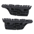 Set of two black front bumper bracket supports with molded grid compartments and tabs