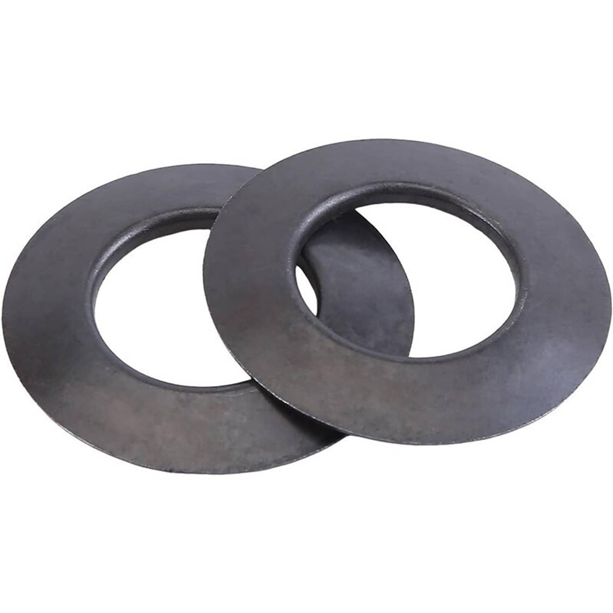 Two metal washers with center holes, stacked for differential clutch pack kit