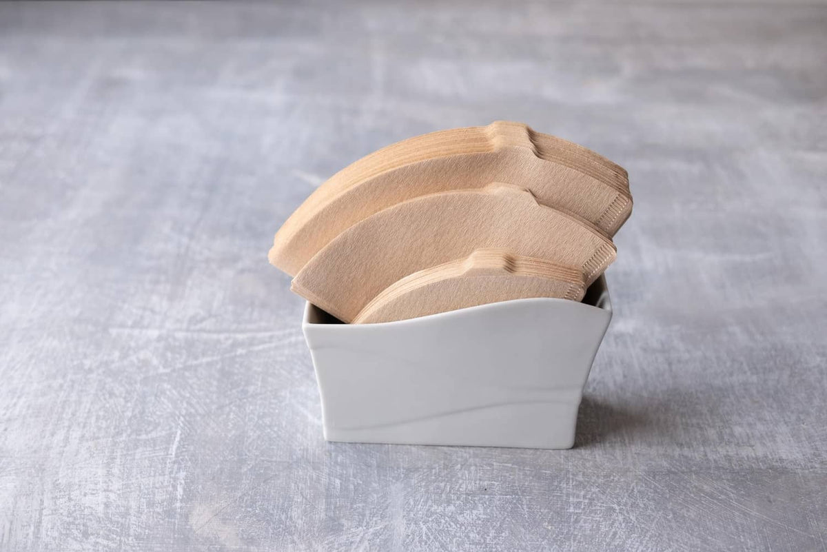 Natural Size 01 paper coffee filter fitted in a dripper