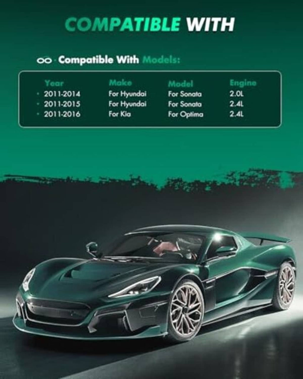 Ceramic brake pads set for compatible vehicle models (advertising graphic)