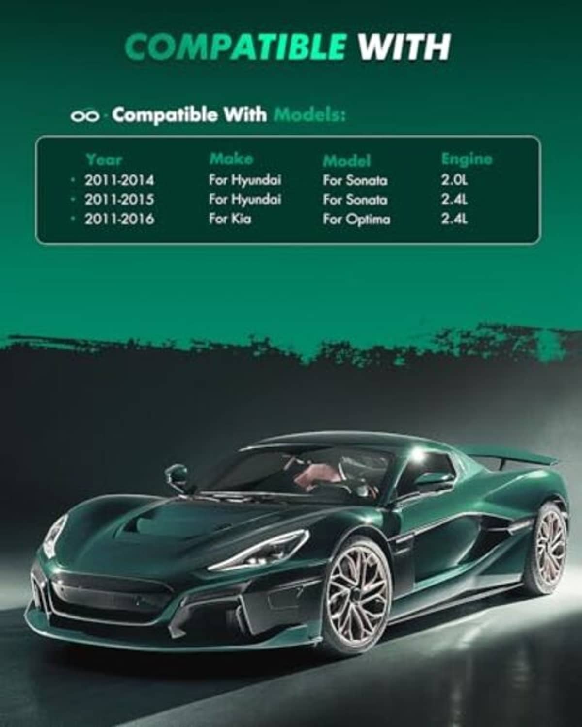 Ceramic brake pads set for compatible vehicle models (advertising graphic)
