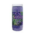 Lavender aromatherapy crystal tub, purple crystals in white-lid jar, 19.5 oz