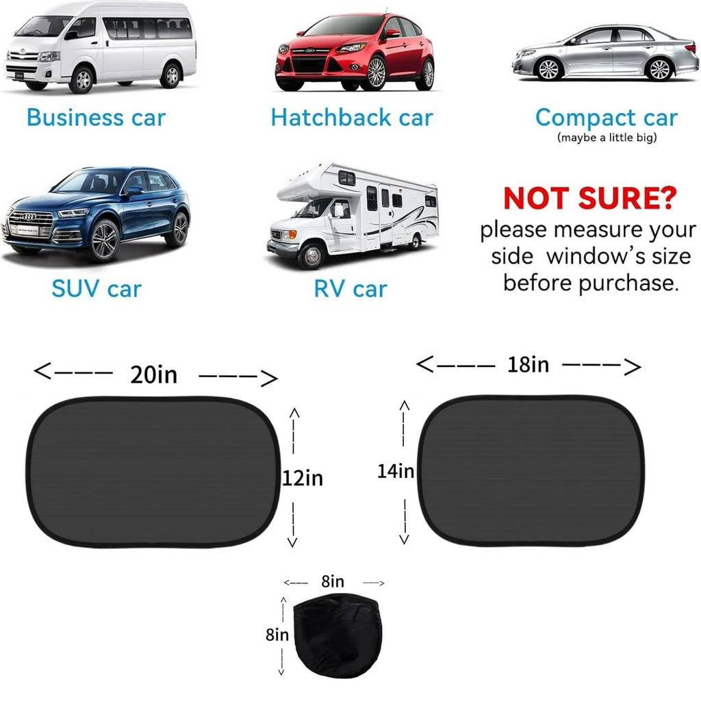 Black oval car window sun shade with folded view for compact storage.