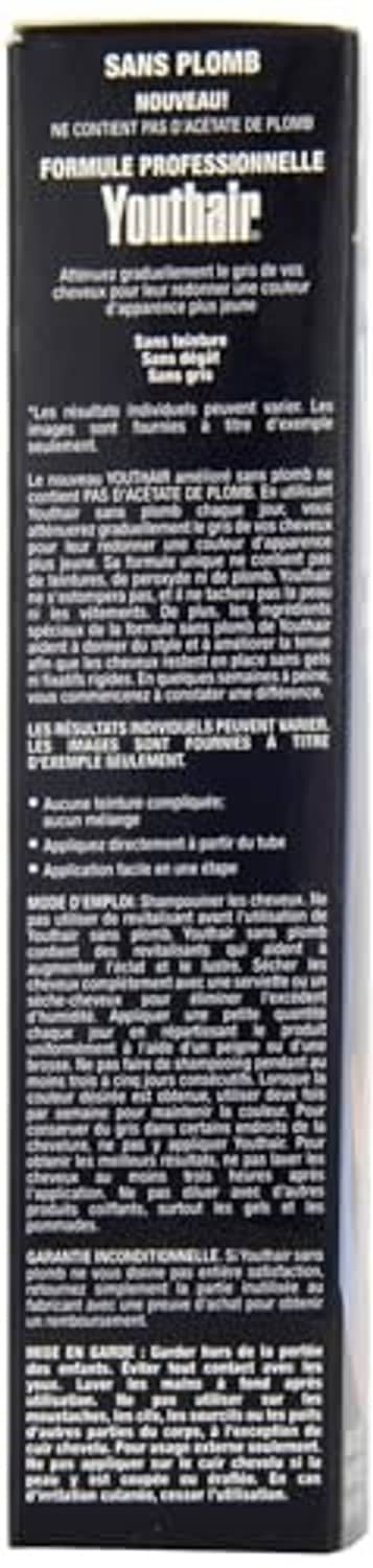 Youthair color restoring conditioning creme tube back with ingredient and directions text