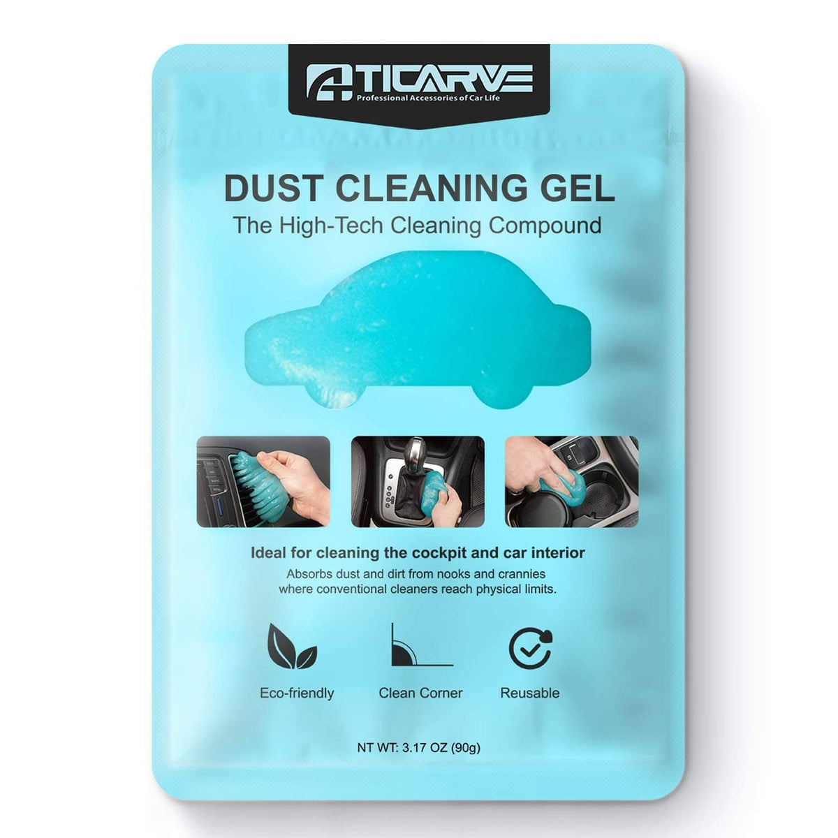 Blue dust cleaning gel putty in retail pack