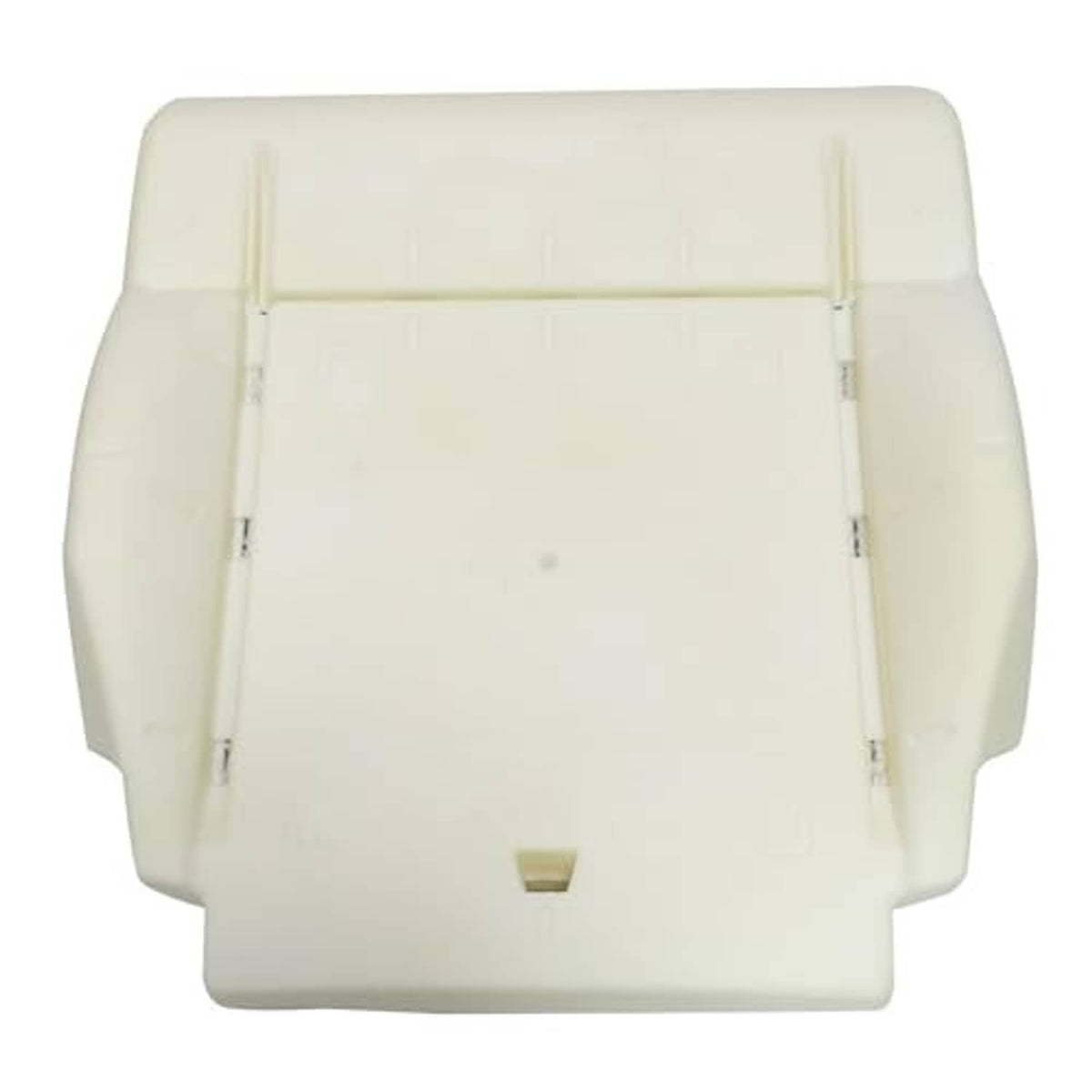 Beige front seat bottom foam cushion insert, centered rear view