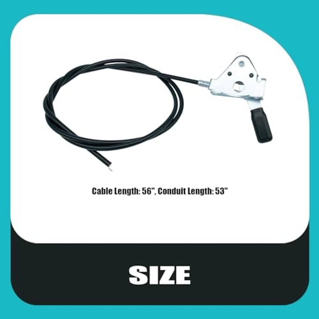 Black throttle control cable with silver bracket and black control handle