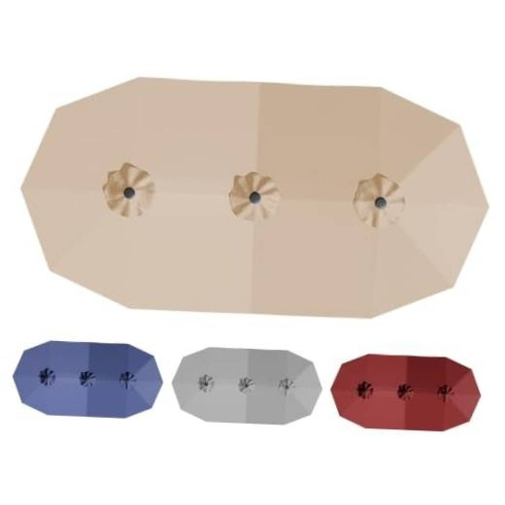 Beige replacement patio umbrella canopy with three grommet vents