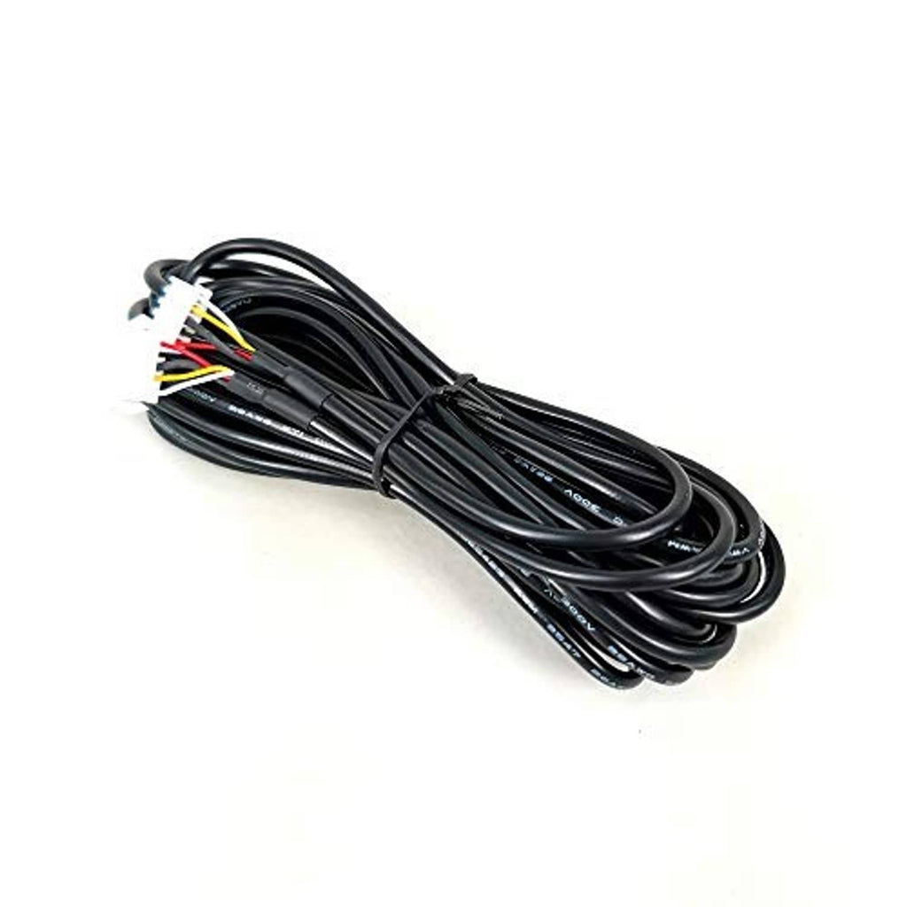 Black 26 AWG battery monitor cable with white connector and bundled multi-color wires