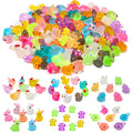Multicolor glow-in-the-dark mini resin duck figurines, 135-piece set, assorted pile