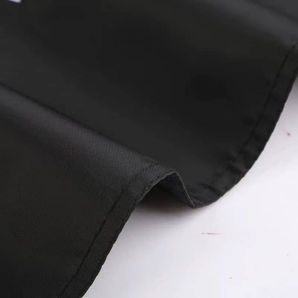 Black flag hem with stitched edge for hanging