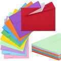 Multicolor A2 envelopes with gummed flap, assorted colors stacked together