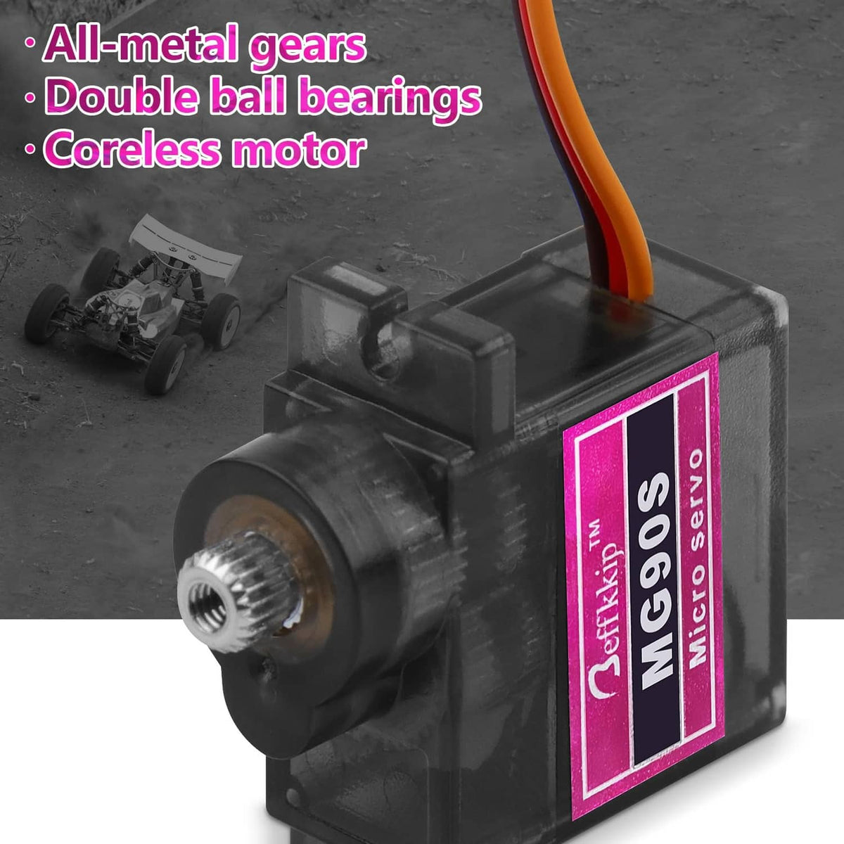 All-metal gear micro servo motor with coreless motor design