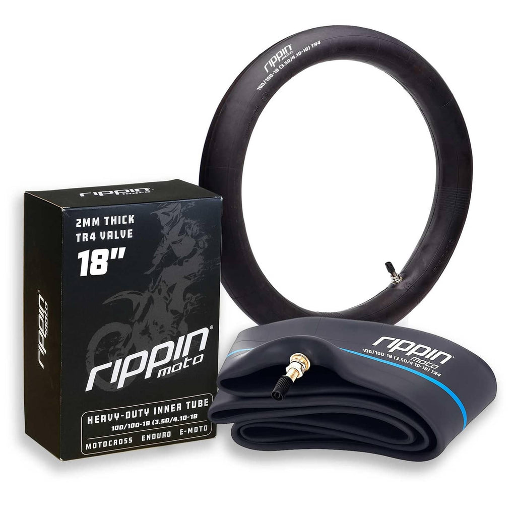 Rippin Moto Performance Duty 18 in inner tube, 2mm, with TR4 valve stem and box