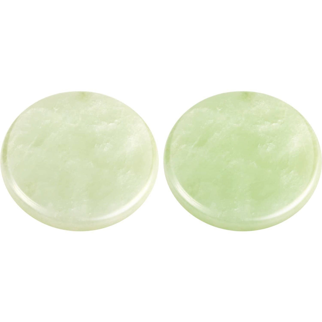 Round light green jade stone for eyelash glue, smooth polished surface