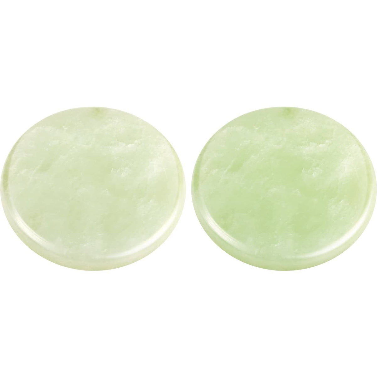 Round light green jade stone for eyelash glue, smooth polished surface