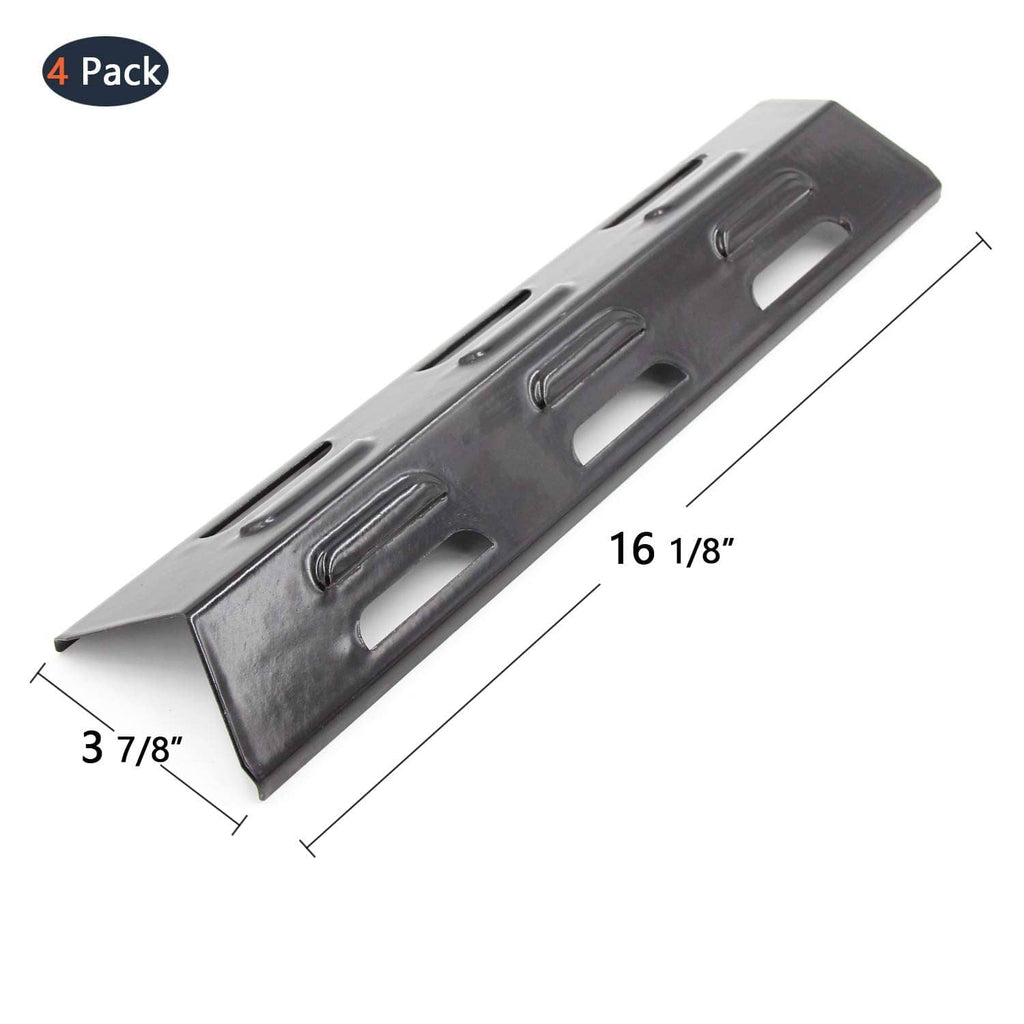 BBQ grill heat plate replacement, dark steel bar with slots; size 16 1/8 in