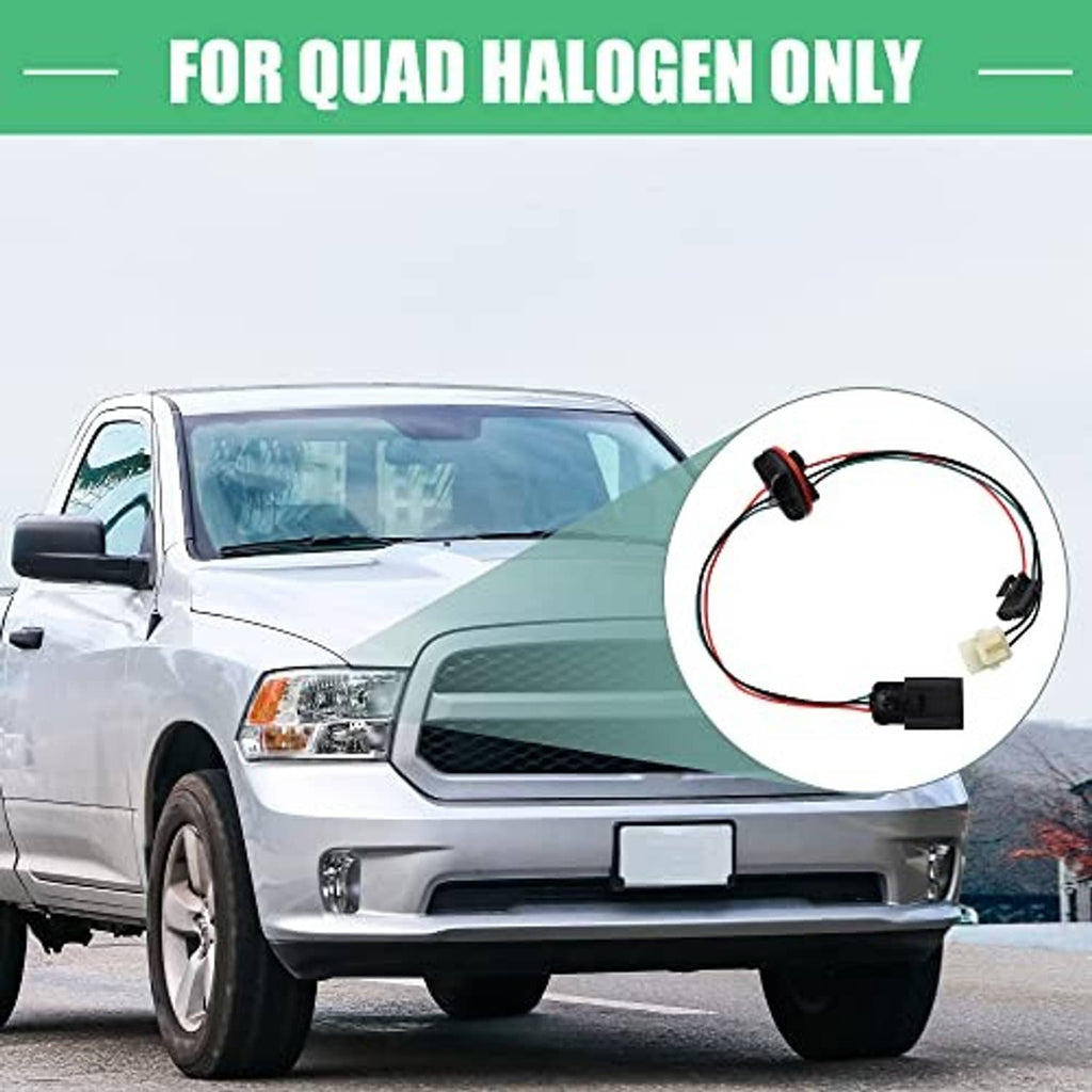 Headlight wiring harness with bulb socket and matching black/white electrical connectors