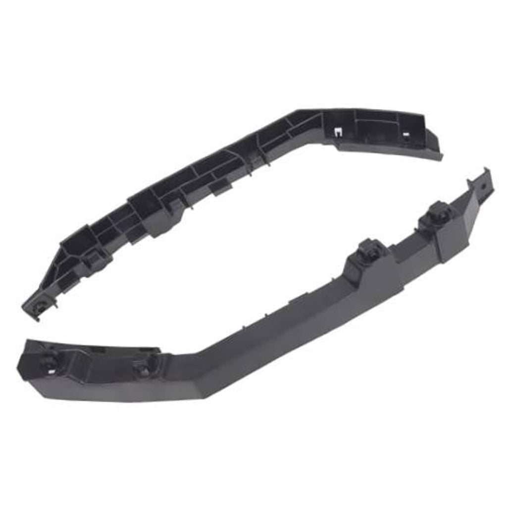 Front bumper fender bracket retainer set, black plastic with mounting tabs