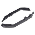 Front bumper fender bracket retainer set, black plastic with mounting tabs