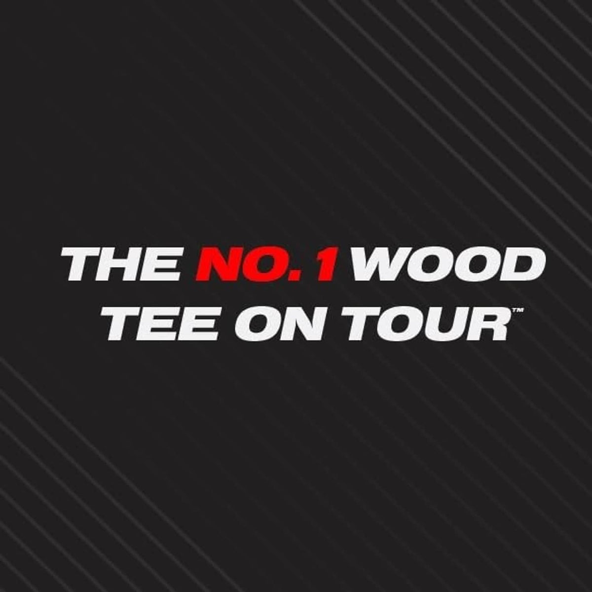 PrideSports wood tee brand slogan graphic reading “THE NO.1 WOOD TEE ON TOUR”