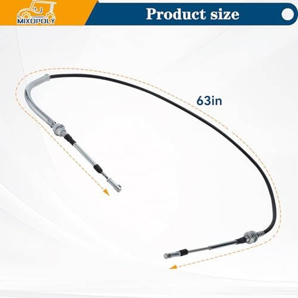 63in shift cable shown curved, black housing with metal rod fittings