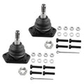 Front upper ball joint with black rubber boot, threaded stud, and mounting hardware kit.