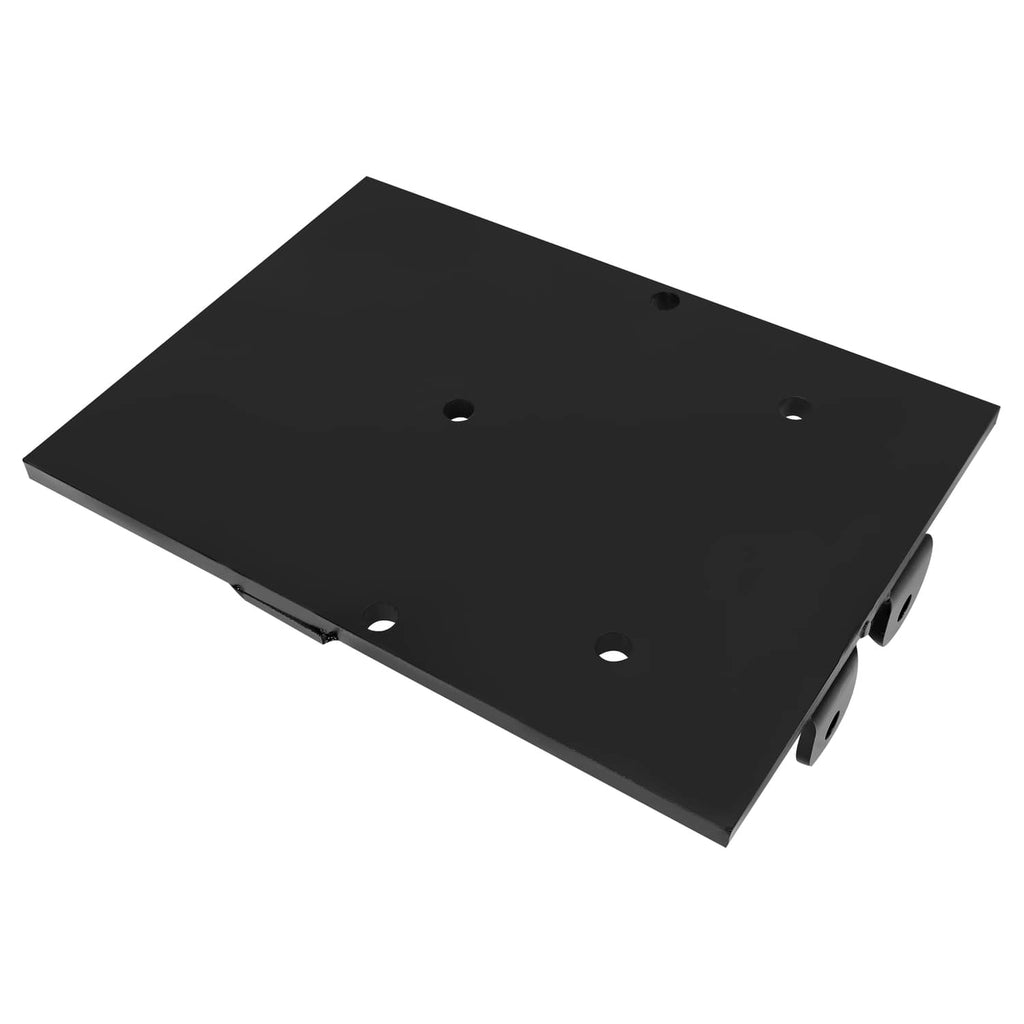 Black metal mounting plate with bolt holes for golf cart suspension lift kit