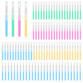 Set of colorful interdental cleaning brushes with slender spiral bristles