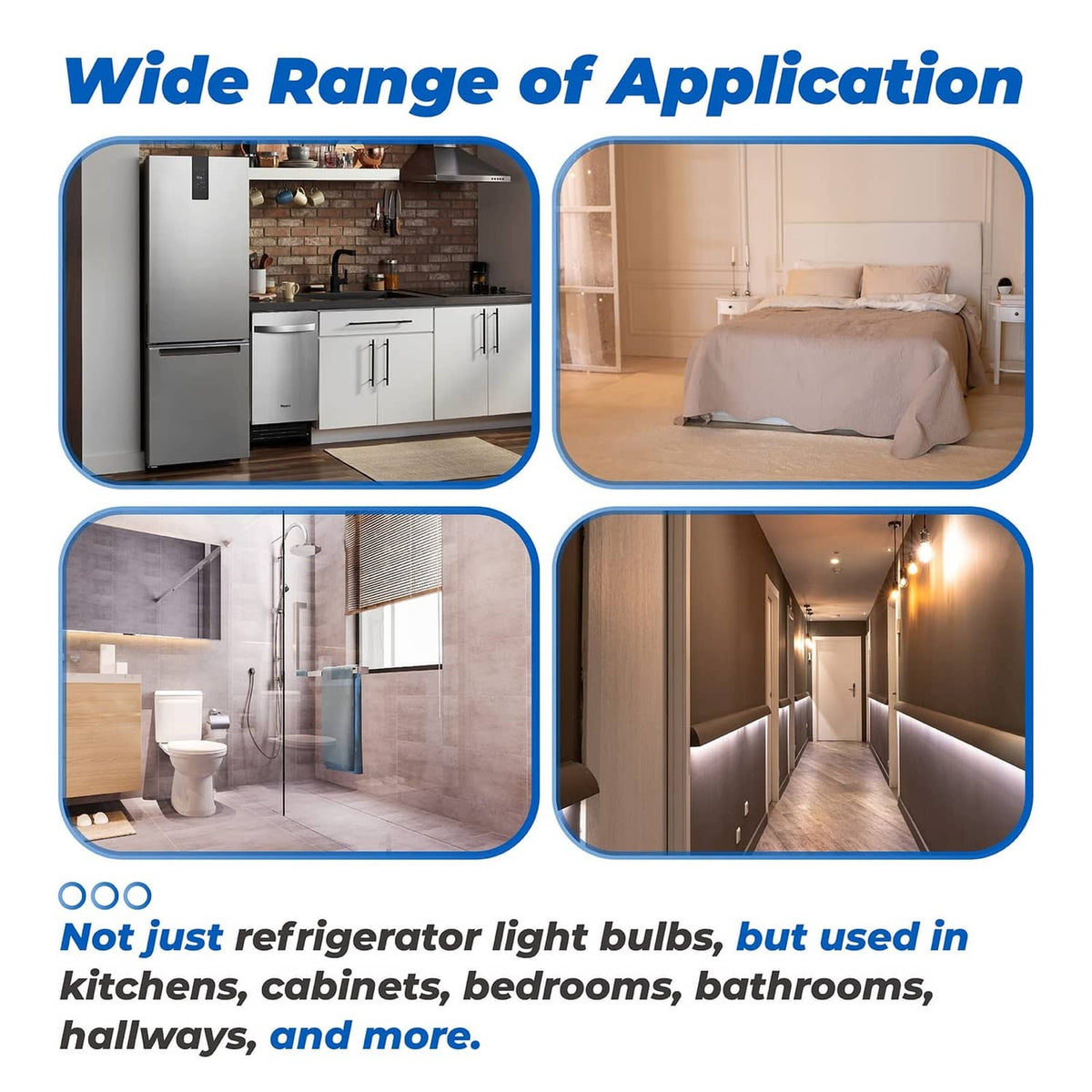 Refrigerator light bulb replacement, wide application for kitchens, bathrooms, and hallways