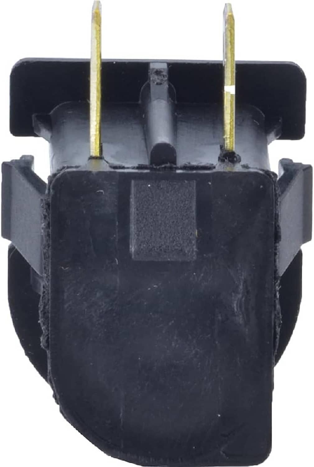 Seat switch front with two gold pins and black plastic housing