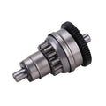 Starter drive clutch gear assembly with toothed ring and splined shaft