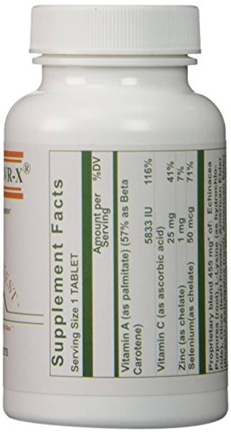 Back label view with Supplement Facts table and nutrient amounts on white bottle