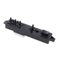 Black power seat switch module with raised button and multiple pin terminals