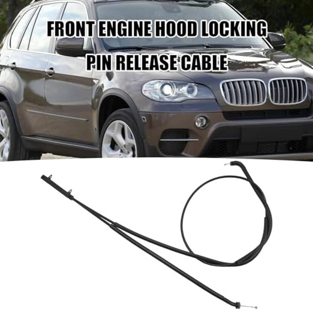 Black hood locking pin release cable with looped wire and pin connector