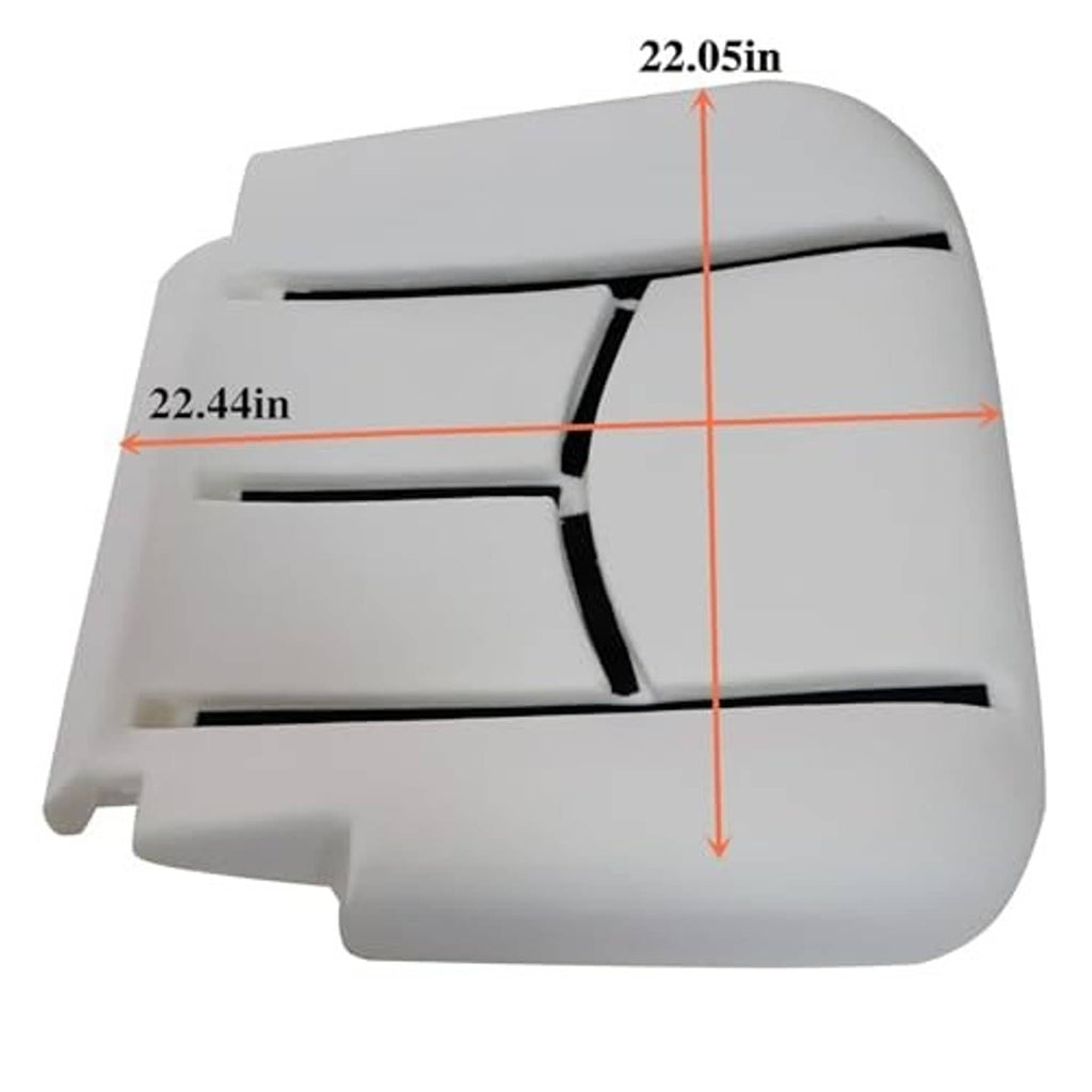 Driver side bottom seat foam cushion replacement pad, light gray foam insert with measurements