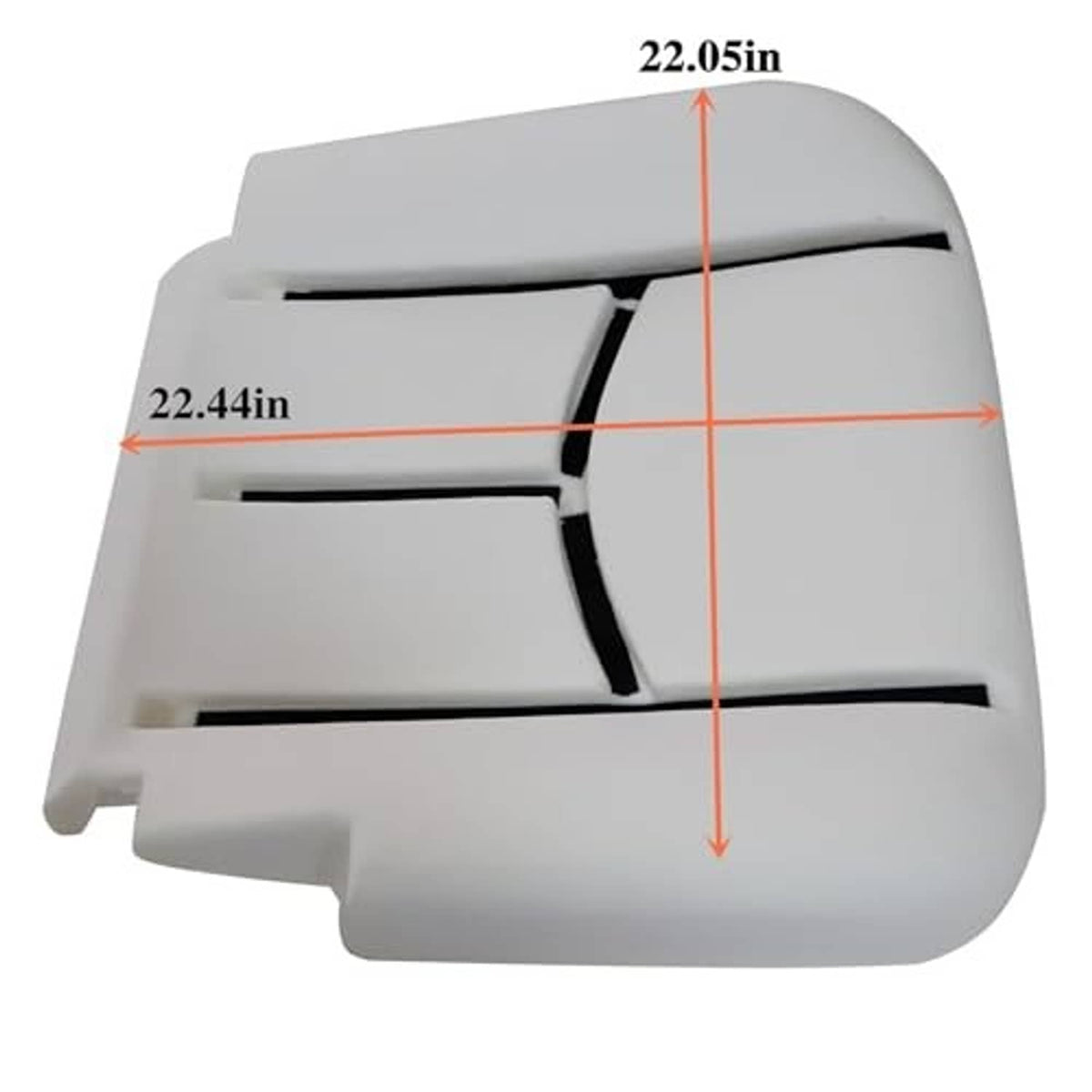 Driver side bottom seat foam cushion replacement pad, light gray foam insert with measurements