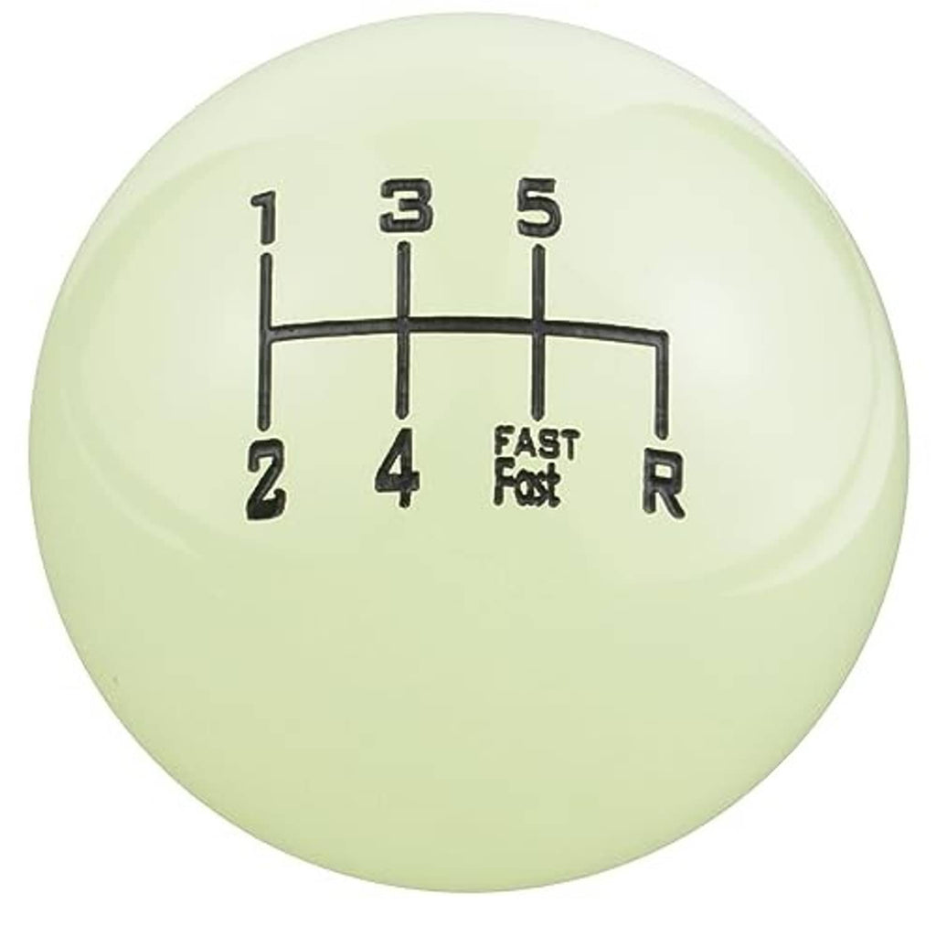 Fluorescent green gear shift knob with 1–6 diagram and FAST/F R shift markings