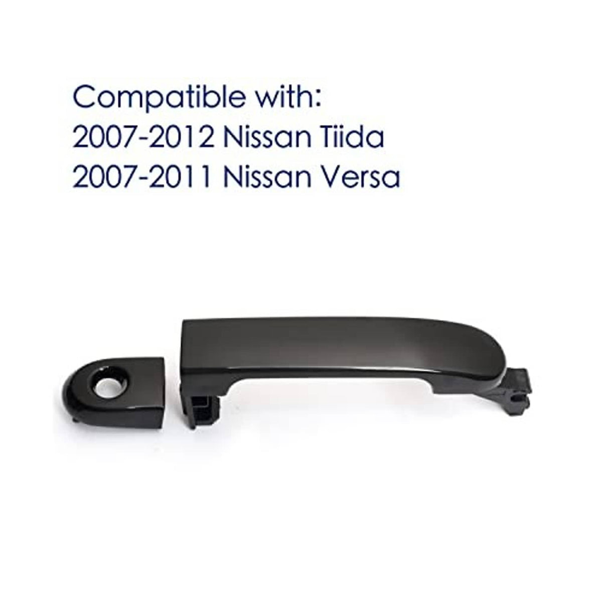 Black exterior door handle assembly with mounting bracket