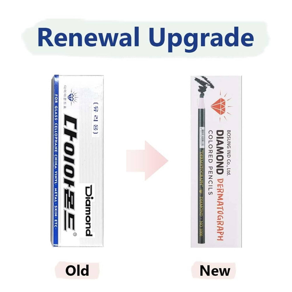 Peel-off marker packaging showing old vs new versions in a retail box.