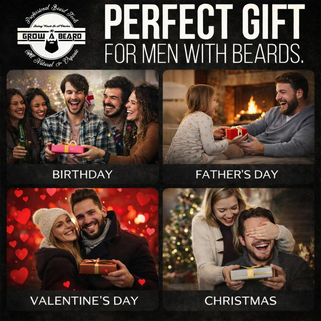 Beard gift set for men with grooming essentials in gift box