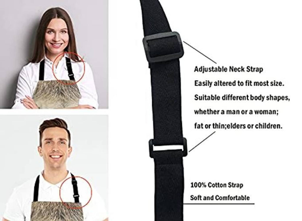 Adjustable black apron neck strap with buckle and adjustable fit