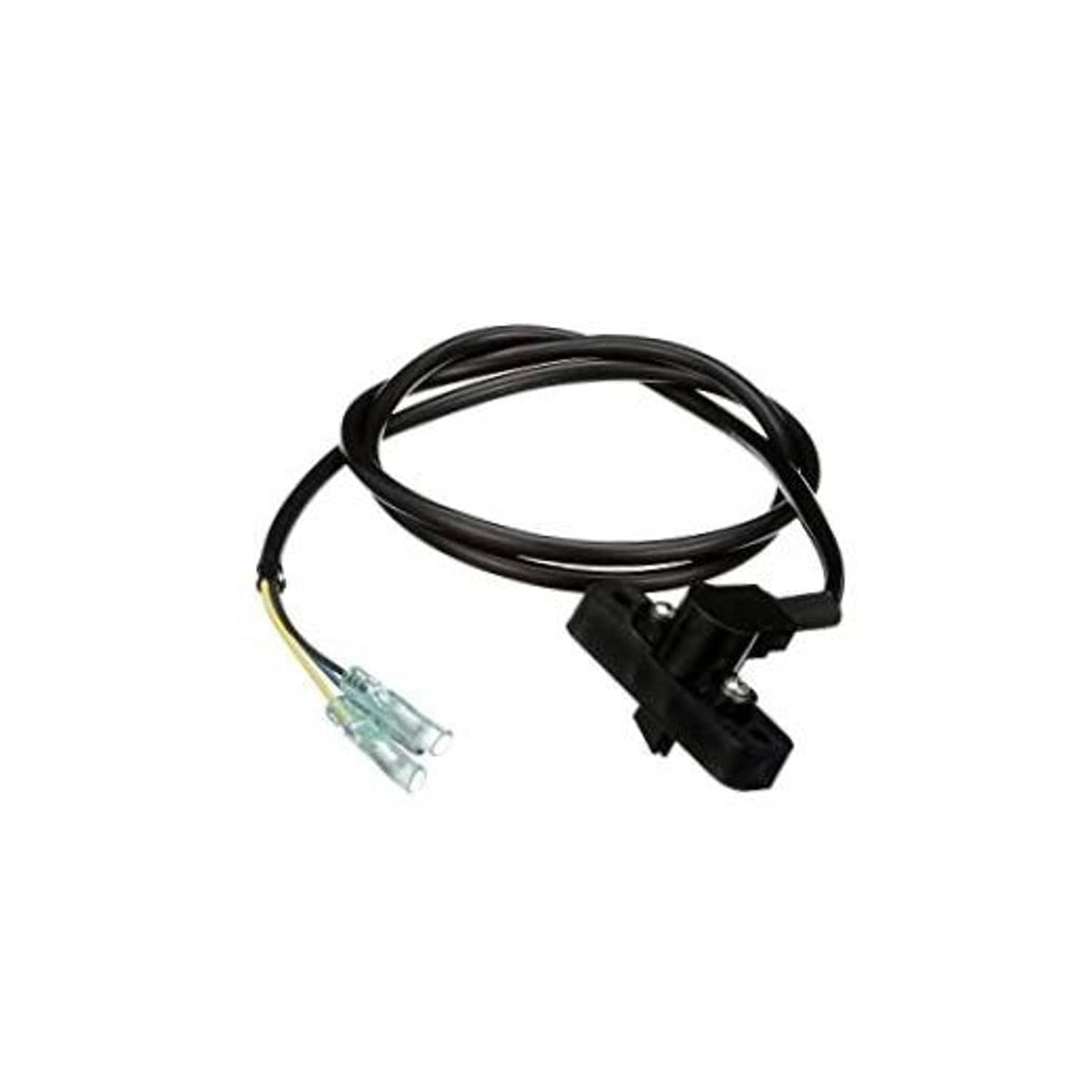 Marine trim sender wiring harness with black connectors and clear spade terminal lead
