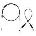 Black golf cart throttle cable set with snap connectors and coiled spring section