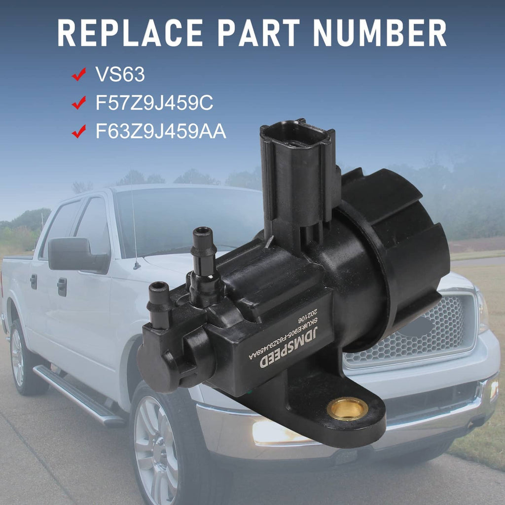 EGR valve control solenoid, black housing with side ports and mounting base