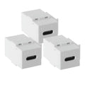 USB-C keystone jack insert, white module with black port opening, front view