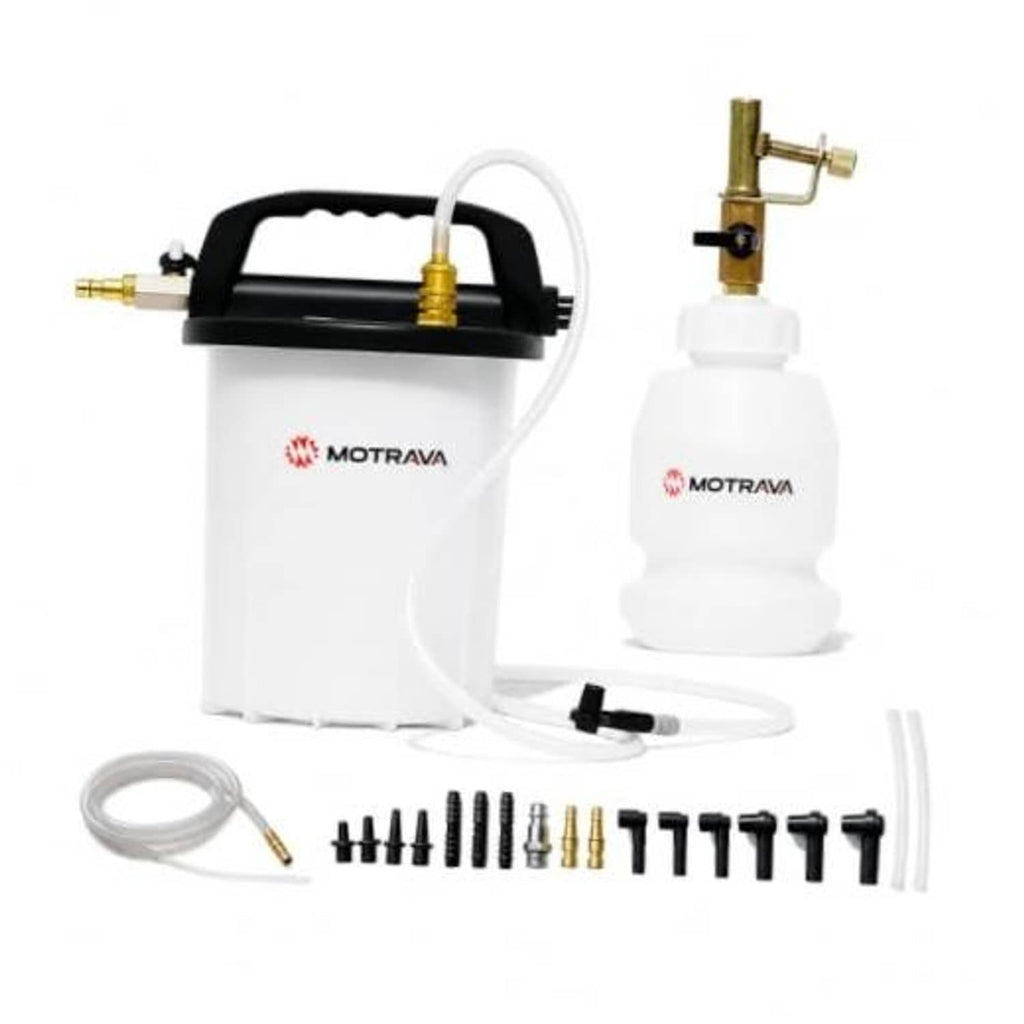3L vacuum brake bleeder kit with white 1L bottle and brass valve assembly