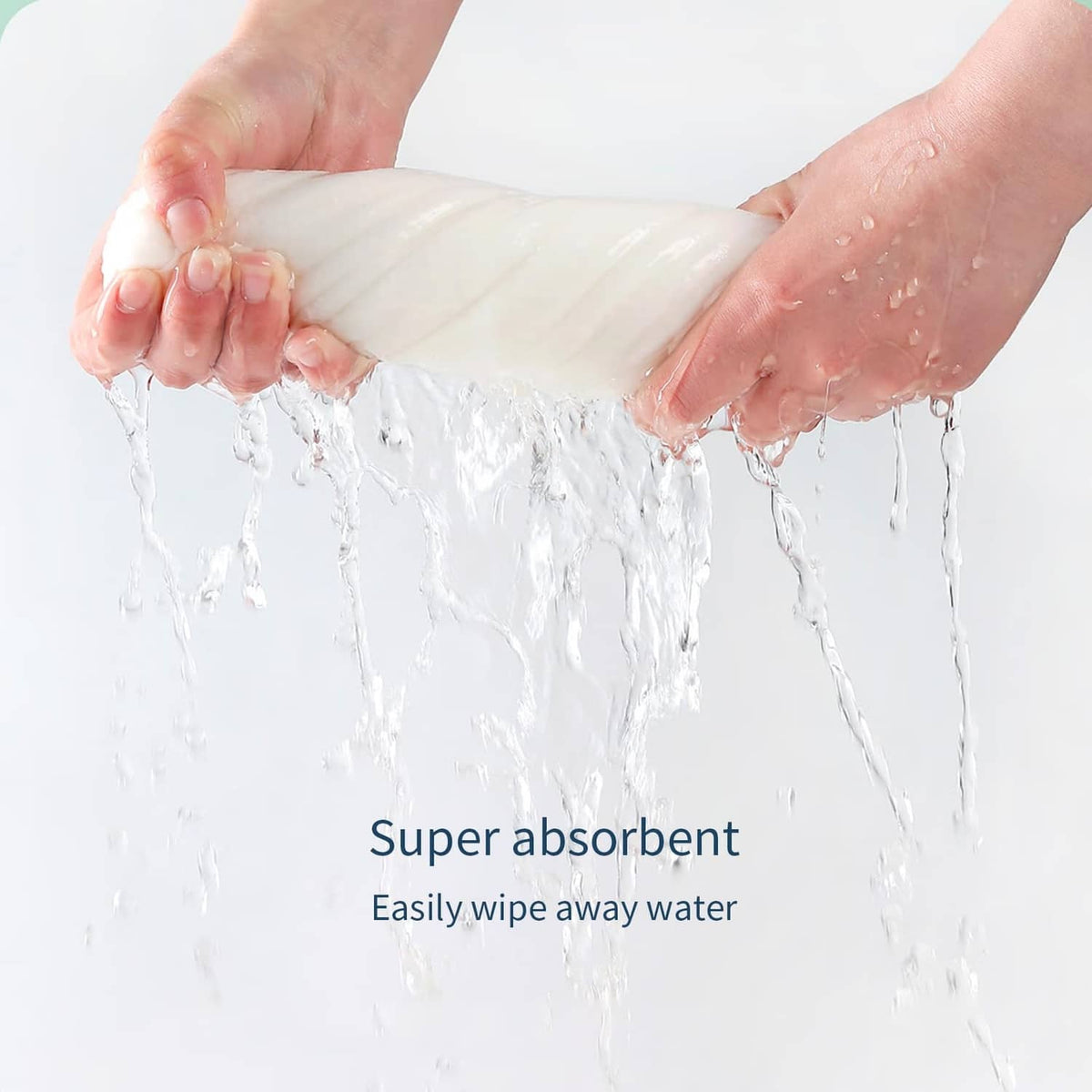 White disposable bath towel, super absorbent surface for easy water wiping